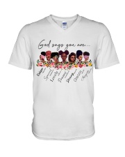 God says you are V-Neck T-Shirt tile