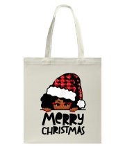Merry Christmas black girl red glasses 1 Tote Bag tile
