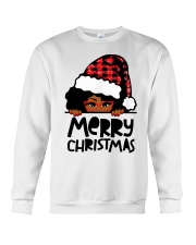 Merry Christmas black girl red glasses 1 Crewneck Sweatshirt tile