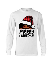 Merry Christmas black girl red glasses 1 Long Sleeve Tee tile
