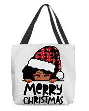 Merry Christmas black girl red glasses 1 All-Over Tote tile