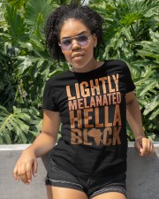 Lightly Melanated Hella Black Classic T-Shirt apparel-classic-tshirt-lifestyle-front-233