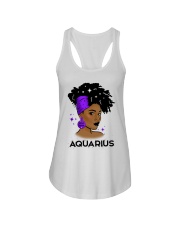 Black girl Zodiac Sign Aquarius Ladies Flowy Tank tile