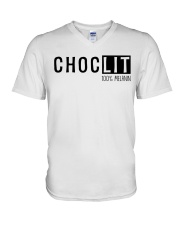 ChocLIT Melanin - Ebony V-Neck T-Shirt tile