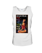 Afro God says you are 2 Unisex Tank tile