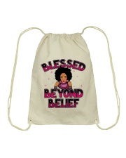 Blessed Beyond Belief Afro Lola Purple Drawstring Bag tile