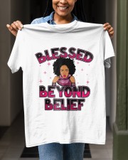 Blessed Beyond Belief Afro Lola Purple Classic T-Shirt apparel-classic-tshirt-lifestyle-front-129
