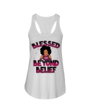 Blessed Beyond Belief Afro Lola Purple Ladies Flowy Tank tile