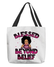 Blessed Beyond Belief Afro Lola Purple All-Over Tote tile