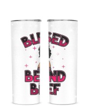 Blessed Beyond Belief Afro Lola Purple Glitter Tumbler tile