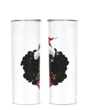 Afro Santa 2 Glitter Tumbler tile