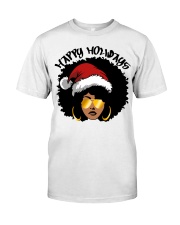 Happy Holiday Afro Black Girl Christmas Premium Fit Mens Tee tile