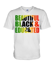 Beautiful Black and Educated V-Neck T-Shirt tile
