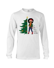 Afro little girl Christmas Joy Love Peace Long Sleeve Tee tile
