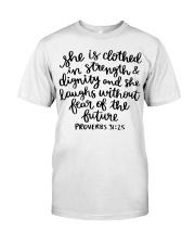 She is clothed in strength Premium Fit Mens Tee tile
