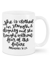 She is clothed in strength Mugs tile
