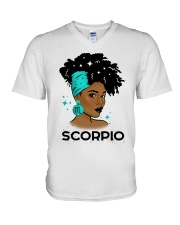 Black girl Zodiac Sign Scorpio V-Neck T-Shirt tile