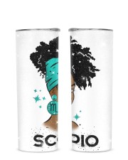 Black girl Zodiac Sign Scorpio Glitter Tumbler tile