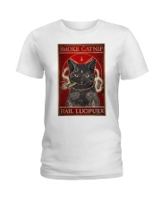 Retro Black Cats Smoke catnip Ladies T-Shirt tile