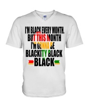 Blackity Black V-Neck T-Shirt tile