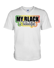 My black is beautiful V-Neck T-Shirt tile