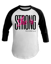 She Is Strong Baseball Tee tile