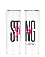 She Is Strong Glitter Tumbler tile
