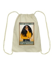 Black Queen I am who I am Drawstring Bag tile