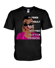 In order to insult me V-Neck T-Shirt tile