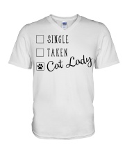 Cat Lady status V-Neck T-Shirt tile