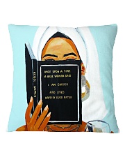 Black woman with inspirational quote - Black Art Square Pillowcase tile