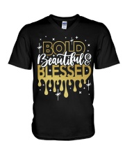 Bold Beautiful and Blessed V-Neck T-Shirt tile