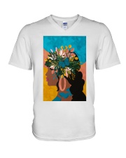 6. Blooming, Floral V-Neck T-Shirt tile