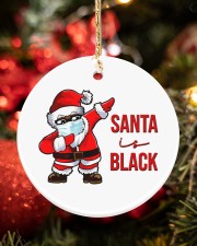 Santa is Black Circle ornament - single (porcelain) aos-circle-ornament-single-porcelain-lifestyles-04
