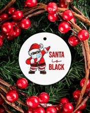 Santa is Black Circle ornament - single (porcelain) aos-circle-ornament-single-porcelain-lifestyles-06