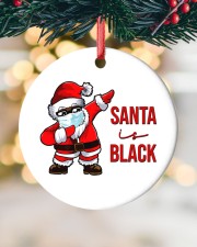 Santa is Black Circle ornament - single (porcelain) custom-circle-ornament-single-porcelain-lifestyle-12