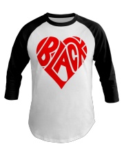 BLACK Heart Valentines Day Baseball Tee tile