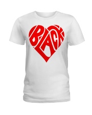 BLACK Heart Valentines Day Ladies T-Shirt tile