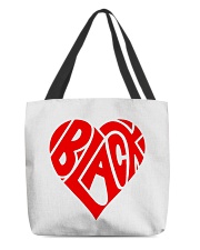 BLACK Heart Valentines Day All-Over Tote tile