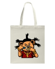 Gangsta Bear locs gold chains Tote Bag tile