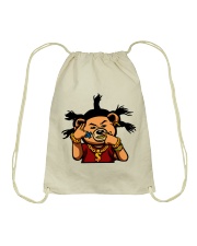 Gangsta Bear locs gold chains Drawstring Bag tile