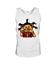 Gangsta Bear locs gold chains Unisex Tank tile