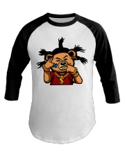 Gangsta Bear locs gold chains Baseball Tee tile