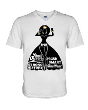 Proud smart resilient Black queens Black History V-Neck T-Shirt tile