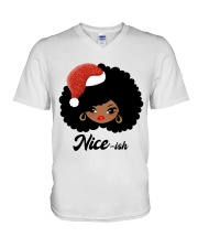 Christmas Nice-ish girl V-Neck T-Shirt tile