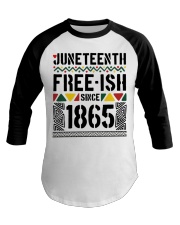 Juneteenth typogrpahy Baseball Tee tile