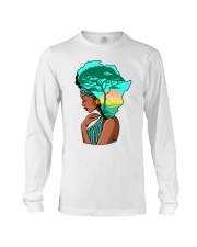 Afro girl African Map Safari Hair blue Long Sleeve Tee tile