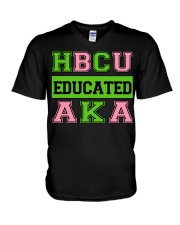 HCU Educated AKA V-Neck T-Shirt tile