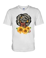 Afro Girl V-Neck T-Shirt tile