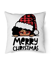 Merry Christmas black girl red glasses Indoor Pillow tile